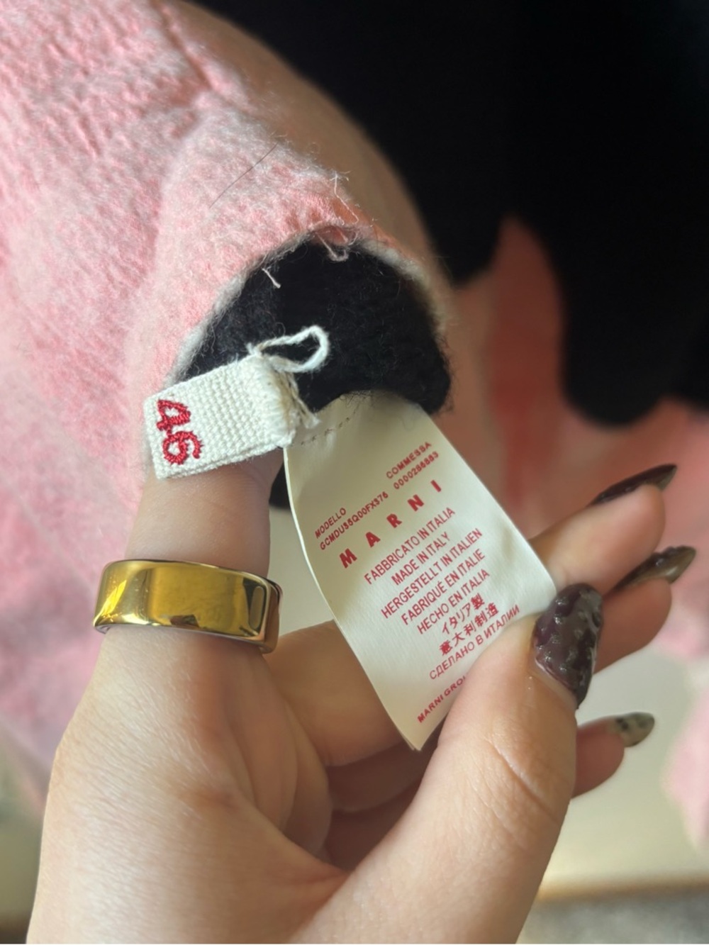 Marni Black and Pink Colorblock Scoop-Neck Sweater - Picture 3 of 6